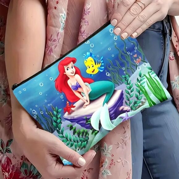 Disneys Little Mermaid Toiletry Makeup Canvas Bag - Picture 3 of 6